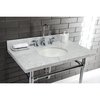 Fauceture KVPB3622M38 36" X 22" Marble Vanity Top W/Undermnt Sink, Carrara Marble KVPB3622M38